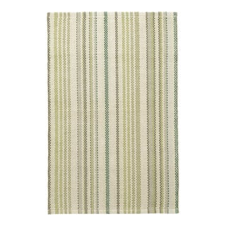 Dash & Albert by Annie Selke Oslo Stripe Green Woven Cotton Rug, 2'6" x 8' For Sale