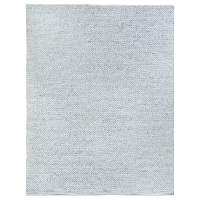 Witten Flatweave Polyester/Cotton Light Gray Rug-10'x14" For Sale