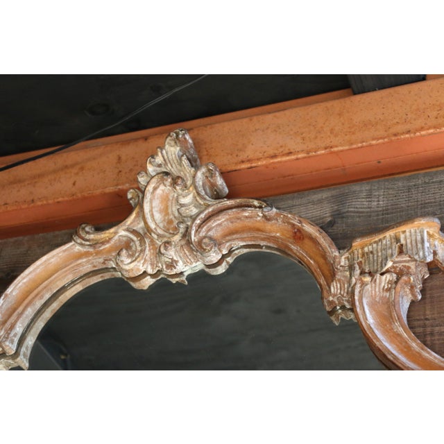 Brown Antique French Rococo Revival Carved Wood Étagère Wall Shelf With Mirror For Sale - Image 8 of 18