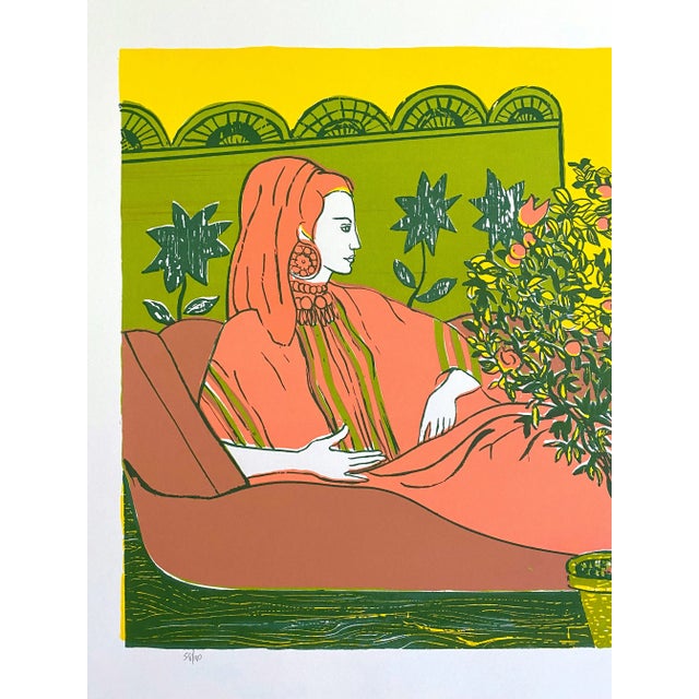 This vintage 1960's Mid Century Modern " Reclining Woman " limited edition signed original fine art silkscreen print is a...