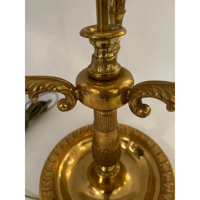 Classic Bouillotte Vintage Cast Brass Lamps -a Pair For Sale - Image 9 of 12