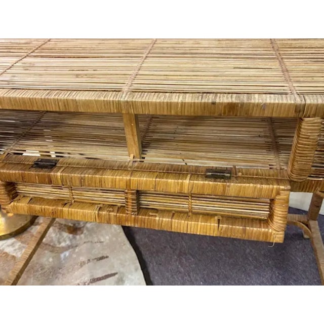 Mid 20th Century Mid Century Wicker and Rattan Desk - Vanity For Sale - Image 5 of 6
