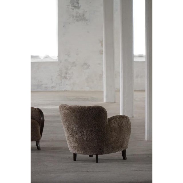 Danish Modern Art Deco Lounge Chairs in Lambswool and Birch, 1940s, Set of 2 For Sale - Image 16 of 18