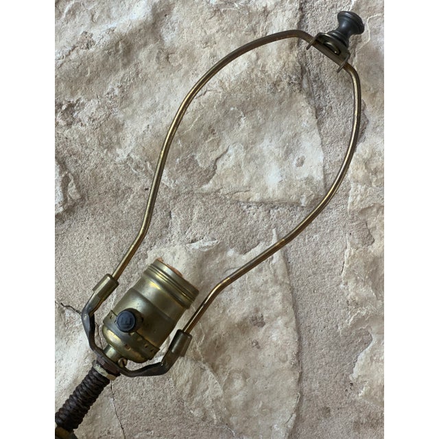 Vintage Double Wooden Pulley Block & Tackle Nautical, Marine, Coastal Steampunk Table Lamp For Sale - Image 11 of 12