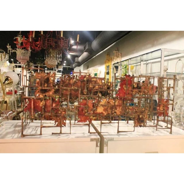 Vintage Signed and dated Silas Seandel 1969 (pictured) mixed metals flat nailhead and torchcut patchwork pieced mixed...