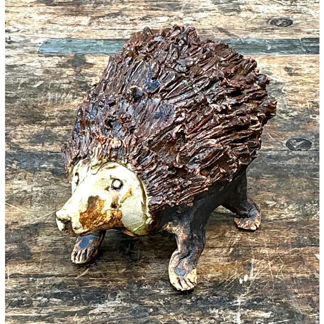 Vintage Textured Ceramic Hedgehog Sculpture For Sale - Image 11 of 14