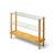 Brown Gilbert Rohde Style Mid Century Glass and Walnut Console Table For Sale - Image 8 of 9