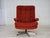 1970s, Swedish swivel armchair by Ulferts Sweden. Original dark orange furniture velour, five fingers chrome steel base....