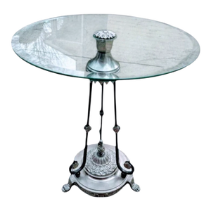 1950s Verdi Gris Bronze Circular Neoclassical Italian Gueridons Table