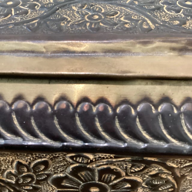 Vintage Sarreid Brass Lidded Trasure Box Circa 1970s For Sale - Image 10 of 13