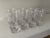 Elegant, etched, Greek key tumbler glasses. Set of eight. Good quality, heavy base. Excellent condition