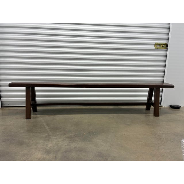 Classic pair of French Farmhouse benches. These benches work well with any farm table, avoiding the need for squeezing...