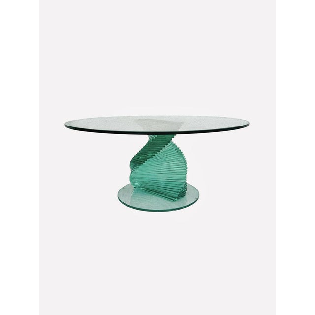 Helix Spiral Sculptural Glass Coffee Table in the style of Danny Lane, 1980s For Sale - Image 11 of 11