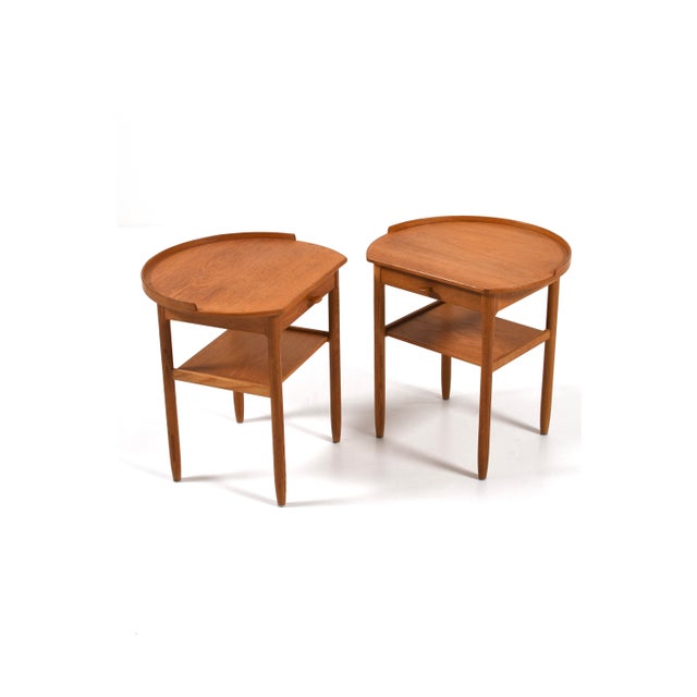 Oak Night Stands by Sven Engström and Gunnar Myrstrand for Bodafors, 1960s, Set of 2 For Sale - Image 11 of 18