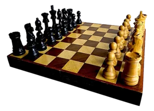 1950s Wood House of Staunton Chess Set, 33 Pieces