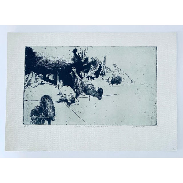 Robert A. Birmelin, Fallen Figures. Standing Dog, American Modernist Abstract Etching For Sale In Miami - Image 6 of 6