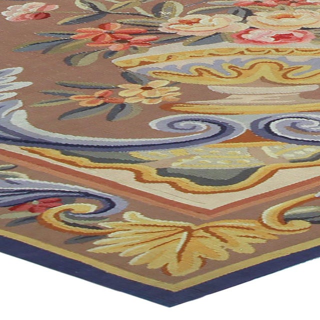 This magnificent French Aubusson rug, dating back to circa 1880, is a masterful representation of the refined decorative...