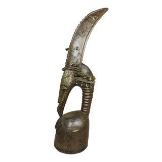 Bambara Helmet Mask in Metal For Sale