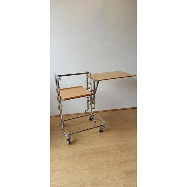 Brown Folding Trolley Table, 1970s For Sale - Image 8 of 13