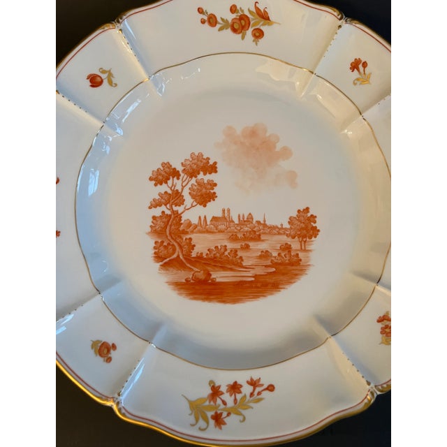 1980s Vintage Large Nymphenburg Porcelain Charger Plate Munich Scene 1880 For Sale - Image 5 of 12