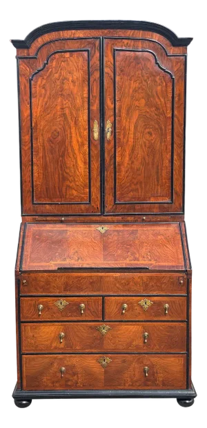 George I Walnut Bureau Bookcase, 1720s