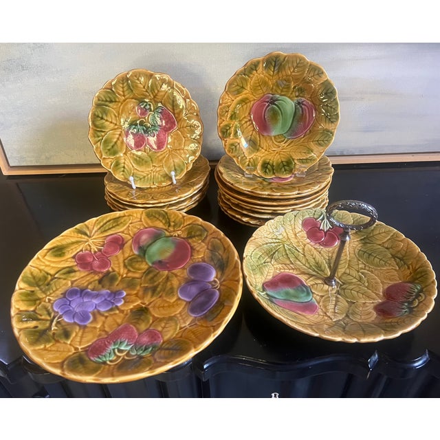 Mid 20th Century Sarreguemines French Serving Set of 16 For Sale - Image 5 of 12