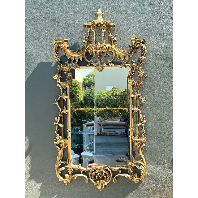 Vintage Gilt Pagoda Mirror For Sale - Image 12 of 12