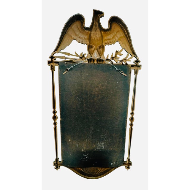 Rare Grand Scale 43" Mid-Century American Federal Eagle Mirror by Burwood For Sale - Image 18 of 18