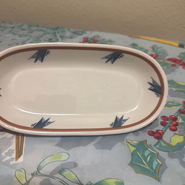 Vintage Syracuse China "Aurora" Oval Ceramic Trinket Dish For Sale In Minneapolis - Image 6 of 11
