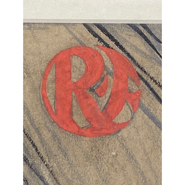 Gray Art Deco Period Illustration of a Man Smoking For Sale - Image 8 of 11