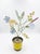 This charming vintage Italian tôle peinte (painted tin) floral arrangement captures the whimsical essence of a...