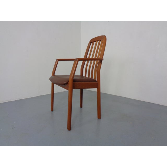 Dyrlund Danish Teak and Leather Armchair from Dyrlund, Denmark, 1970s For Sale - Image 4 of 16