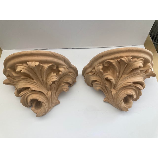 1990s Michael Taylor Acanthus Leaf Natural Wall Brackets -2 - A Pair For Sale - Image 5 of 9