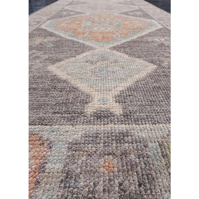Turkish Oushak Runner Rug 2'11" x 10'4" For Sale In Houston - Image 6 of 8