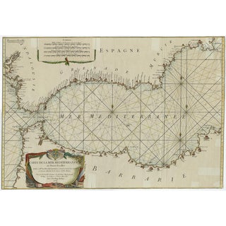 Large Antique Map of the Mediterranean, 1770 For Sale