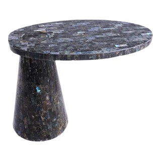 Handmade Labradorite Oval Eros Accent Side Table For Sale