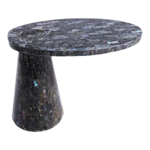 Handmade Labradorite Oval Eros Accent Side Table
