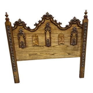 Antique Italian Oak Queen Headboard For Sale