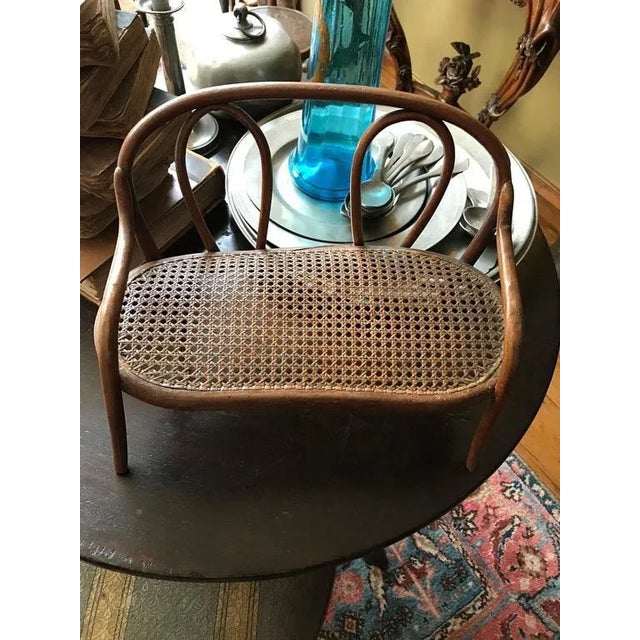 Thonet puppen kanapee or dolls sofa nr 1 no. Marks found. Fair condition. Beech natural wood color. This piece is...