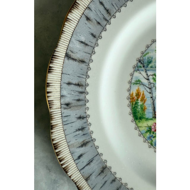 Ceramic Set of 6 Royal Albert Bone China Salad Plates in the Silver Birch Pattern For Sale - Image 7 of 10