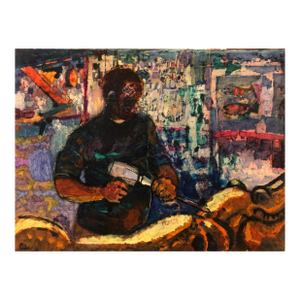 Donald Roy Purdy, Coney Island Carousel Carver 'Woodworker' , Large Oil Painting