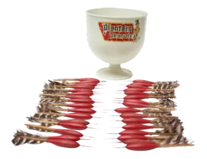 Collection of 32 Vintage Apex Darts With Planters Decorative Storage Bowl