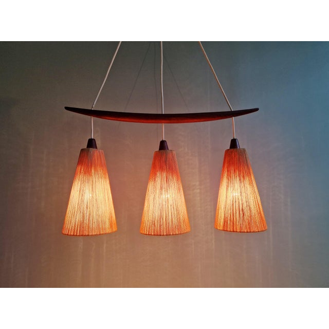 Mid-Century Teak and Sisal Rope Chandelier from Temde, 1960s For Sale - Image 18 of 18