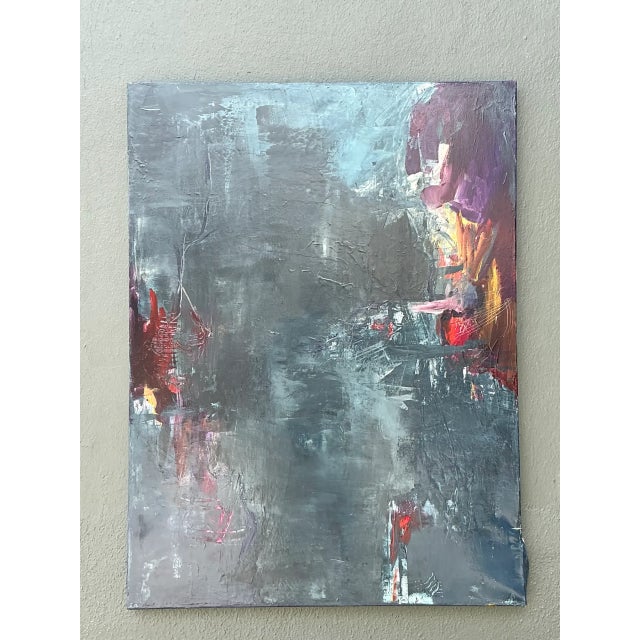 Vintage Abstract Expressionist Oil Painting For Sale - Image 9 of 12