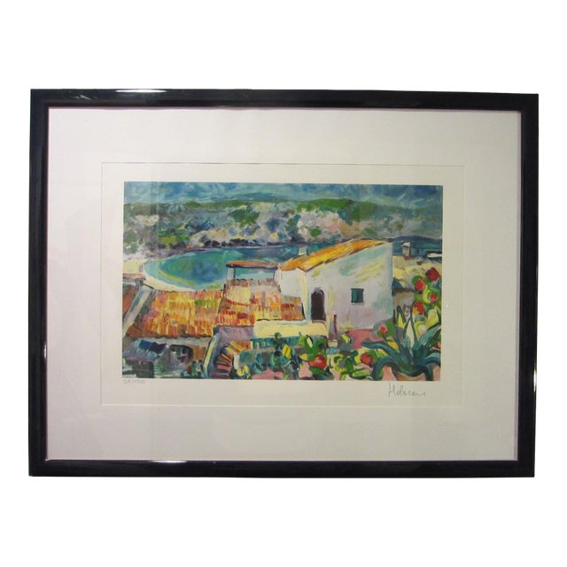 1970s Claudio Malacarne Italy Il Golfo Del Sole Coastal Signed Serigraph For Sale