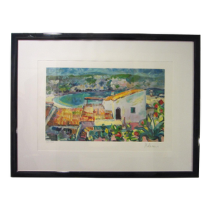 1970s Claudio Malacarne Italy Il Golfo Del Sole Coastal Signed Serigraph