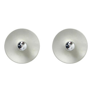 German White Wall Lights, 1960s, Set of 2 For Sale