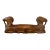 Vintage Hand Carved Wooden Double Headed Ram Sculpture For Sale