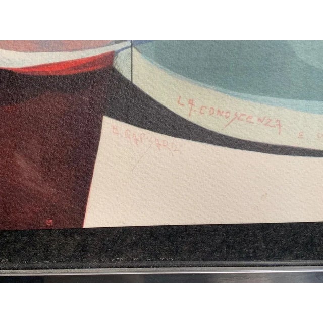 1970s Alfio Rapisard, Knowledge and Power, Charcoal & Watercolor, Framed For Sale - Image 5 of 7