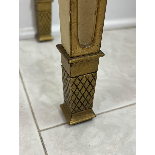 Beige Italian Neoclassical Console in Lacquered Wood with Marble Top, 1930s For Sale - Image 8 of 13